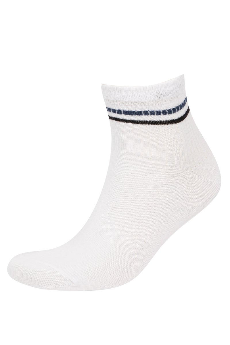 DeFacto White Man Man 5 Piece Cotton Socks Casual - Image 3